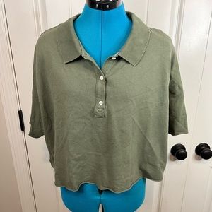 Aerie Offline Cropped Polo Sz Large